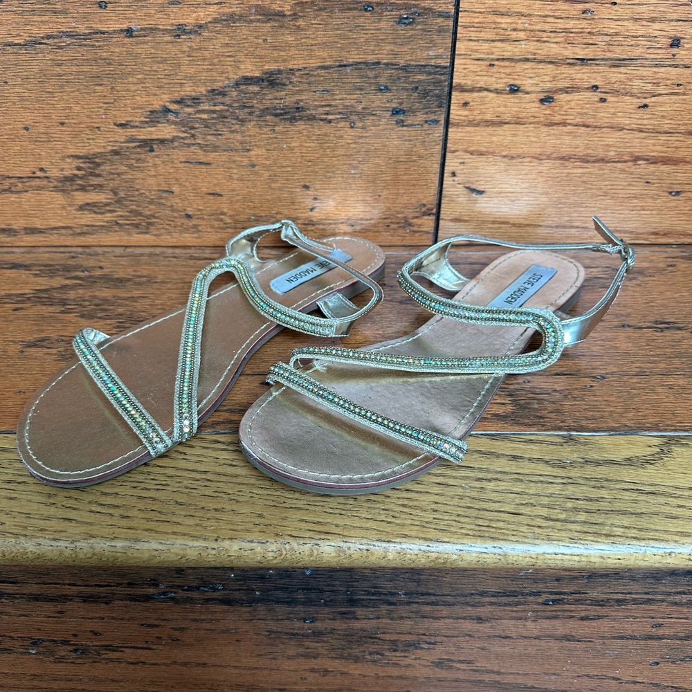 Steve Madden Bejeweled Strappy Sandals - Size 10